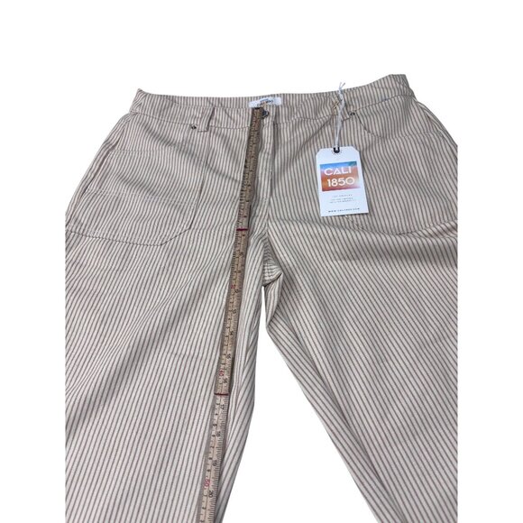 Cali 1850 Womens Striped Wide-Leg Pants Size 13 Polyester & Cotton - Picture 4 of 11
